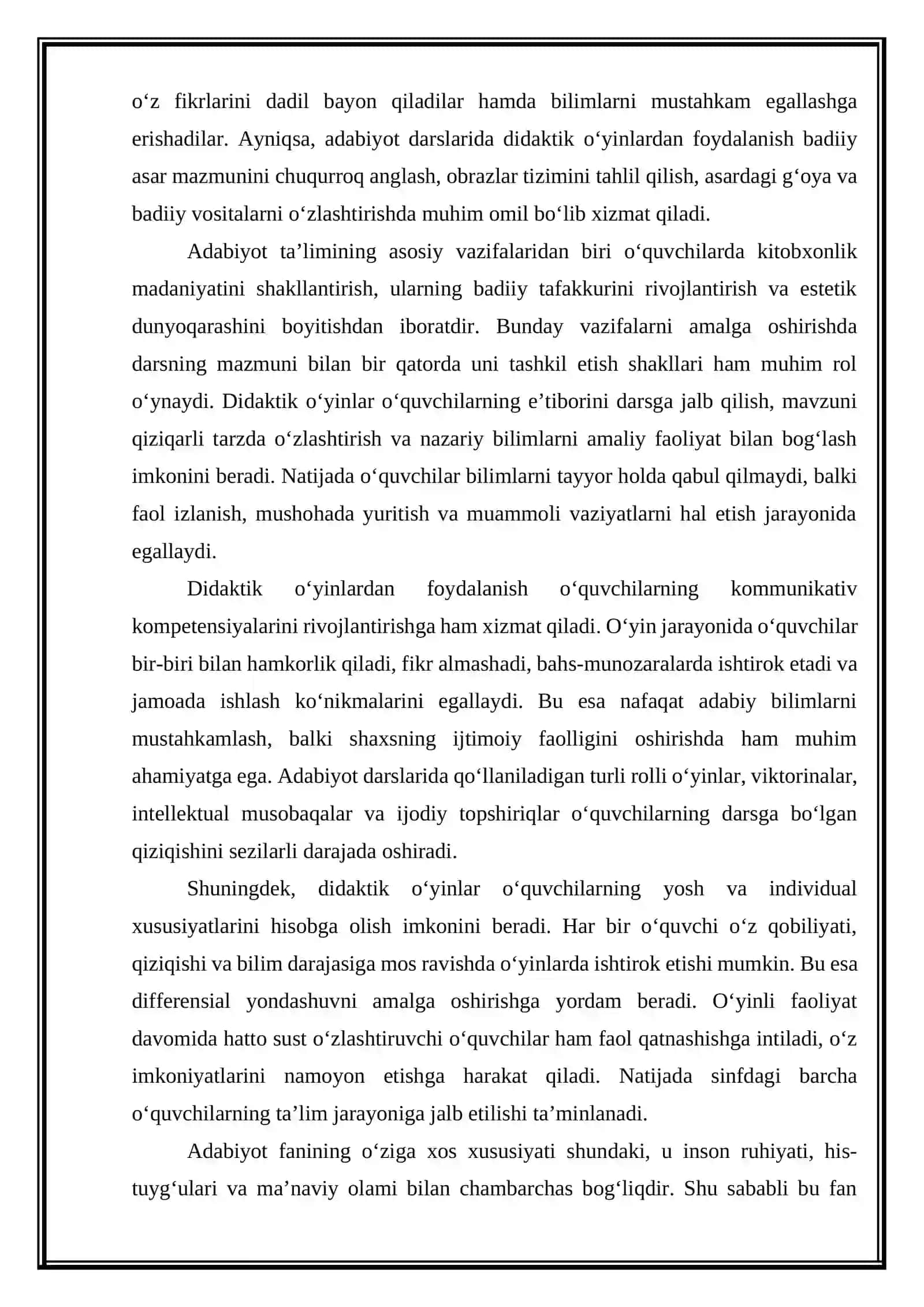 Adabiyot darslarida didaktik o‘yinlardan foydalanish 4