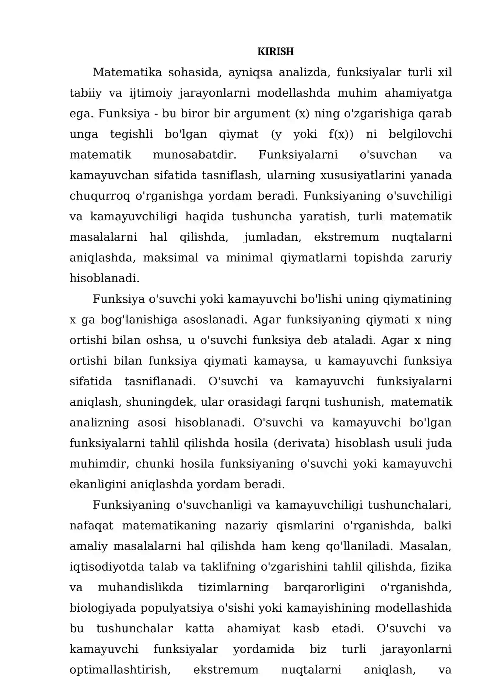 FUNKSIYA O’SUVCHILIGI VA KAMAYUVCHILIGI 4