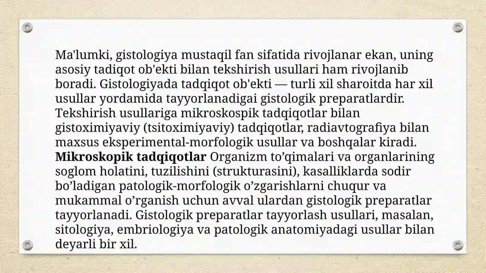 Gistologik na’munalar olish uchun mo’ljallangan qurilmalarning umumiy tuzilishi 4