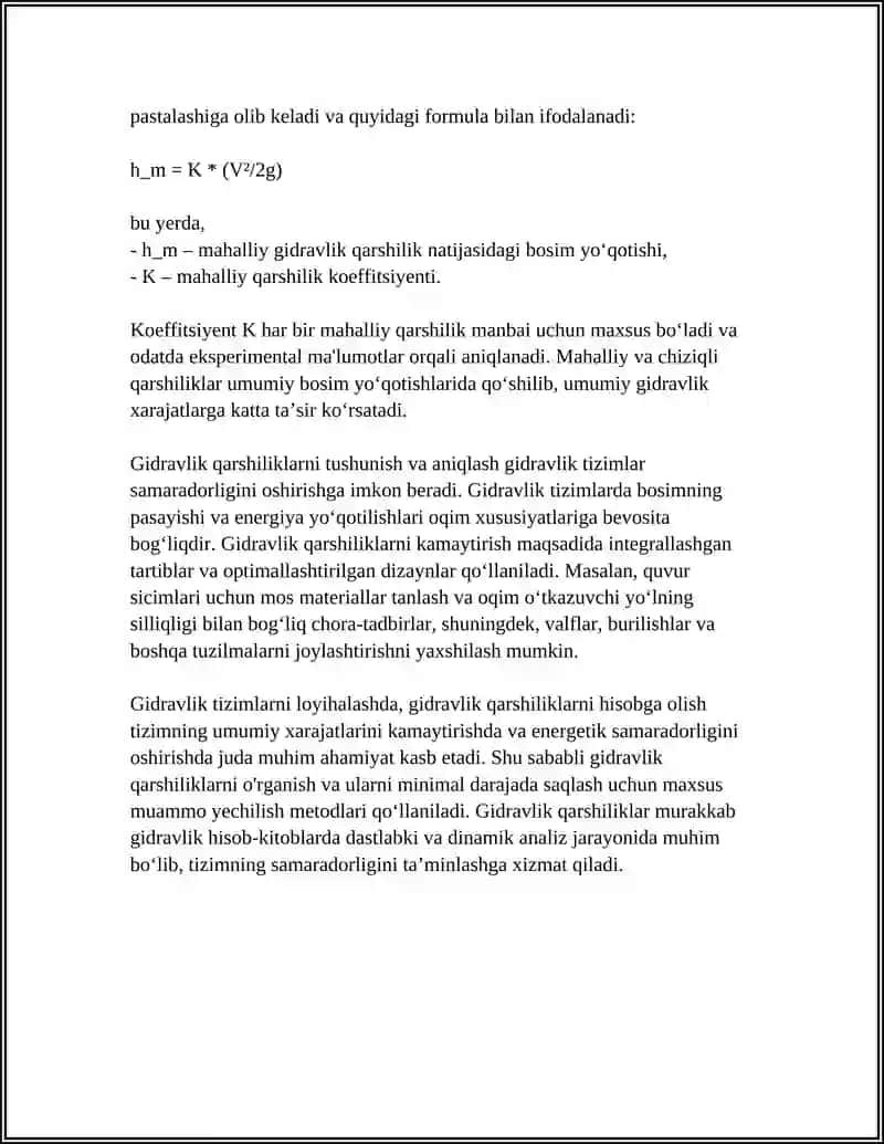 GIDRAVLIK QARSHILIKLAR 4