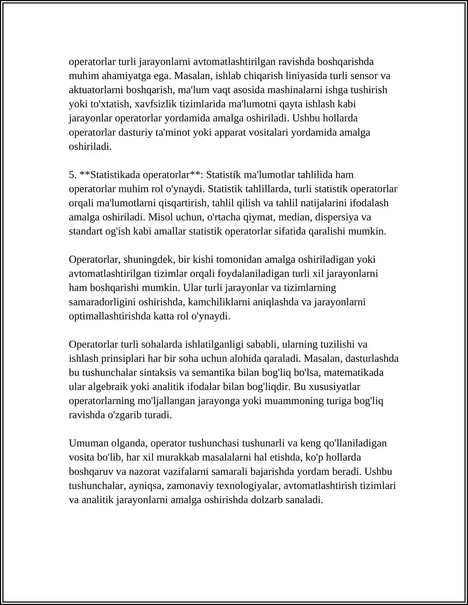 PYTHON DASTURLASH TILIDA FOR OPERATORI VA UNING QOʻLLANILISHIG OID MISOLLAR 4