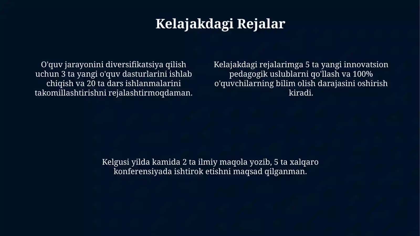 Pedagogik malakaviy amaliyot yuzasidan hisobot 4
