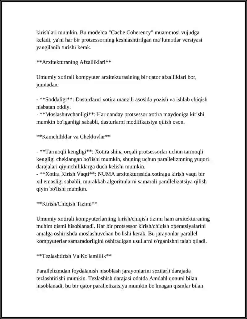 UMUMIY XOTIRALI PARALLEL KOMPYUTERLAR, NR SUPERDOME KOMPYUTERI 4
