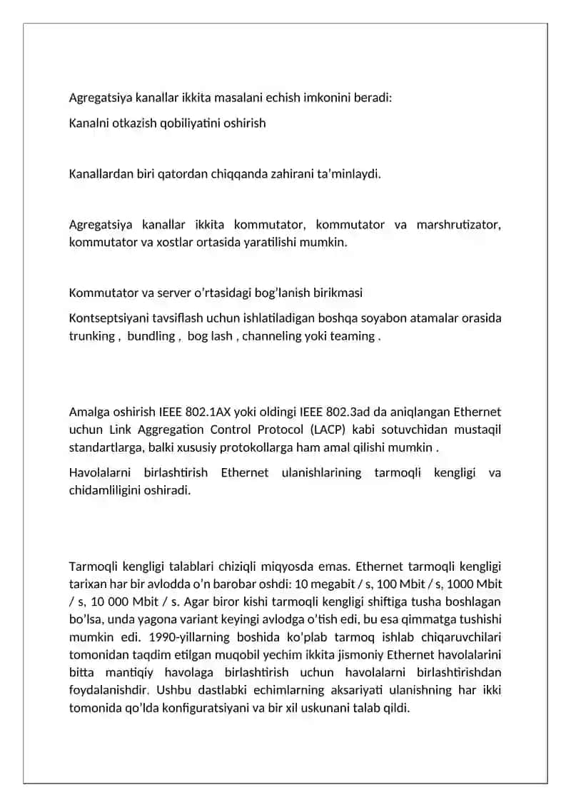 Link agregatsiyalash haqida malumot 4