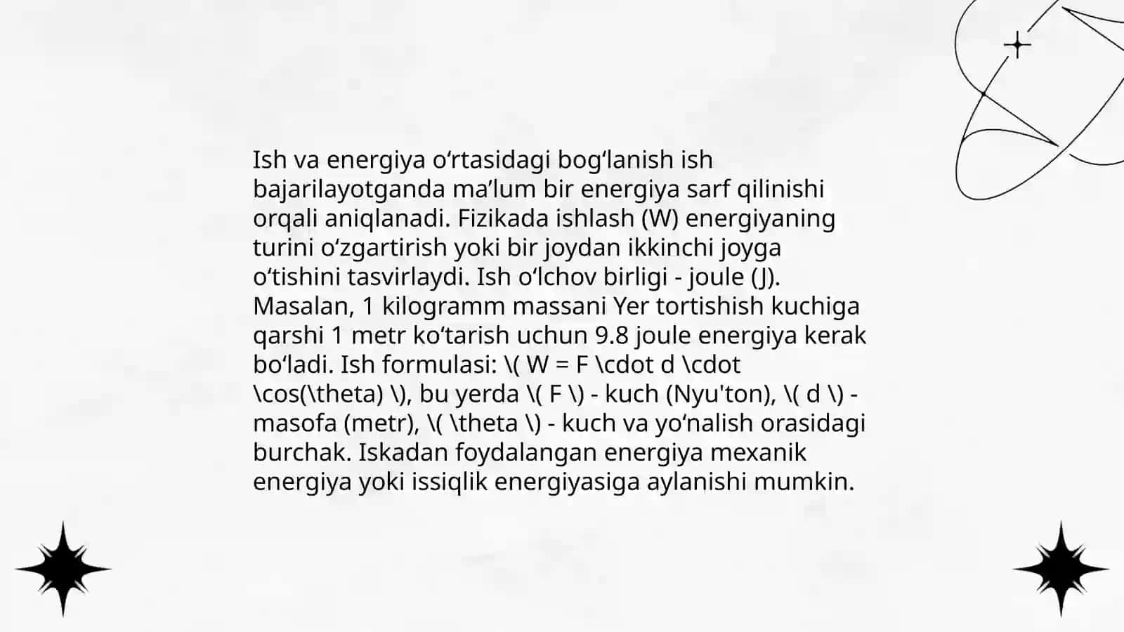 Ish, energiya va quvvat tushunchalari 4