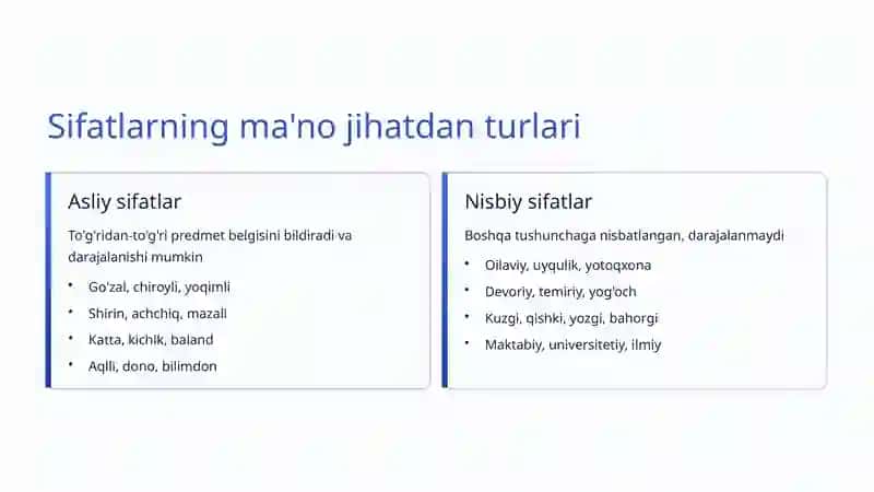 Sifatning Grammatik Xususiyatlari 4