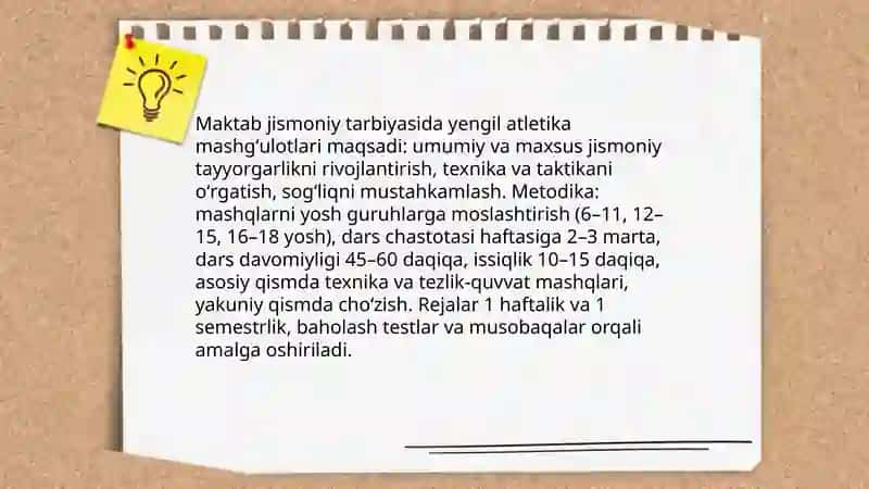 Yengil atletikaning jismoniy tarbiya tizimidagi oʻrni va ahamiyati 4