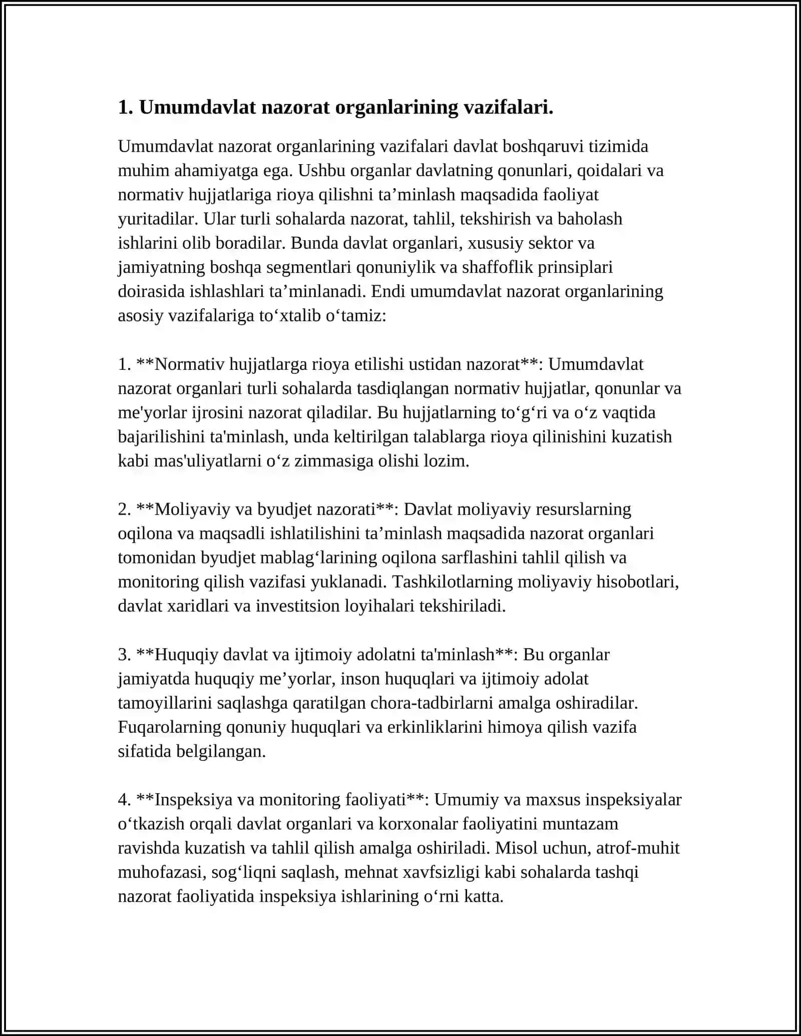 UMUMDAVLAT NAZORAT ORGANLARI VA ULARNING MOLIYAVIY NAZORATINI TASHKIL ETISHI 4