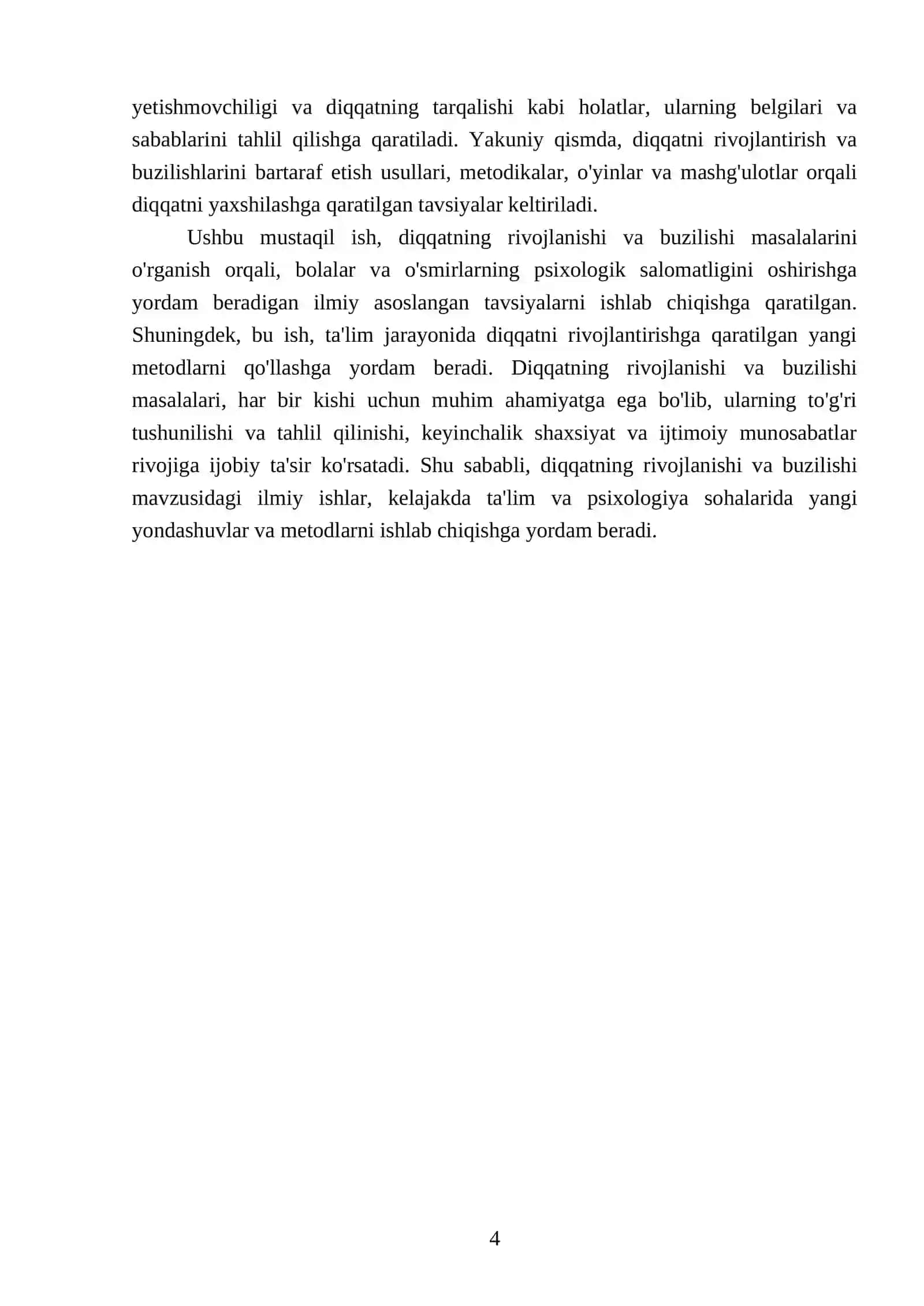Diqqatning rivojlanishi va buzilishi 4