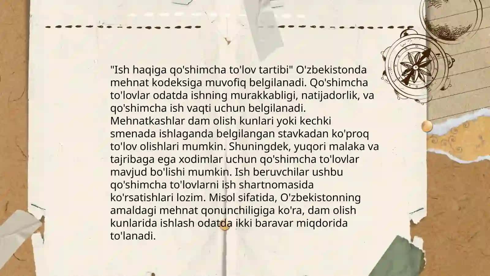 Ish haqiga qoʻshimchalar va ustamalar, mukofotlash 4