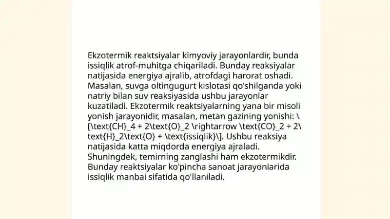 Kimyoviy jarayonlarda sodir bo'ladigantermik effektlarga oid ma'lumotlar 4