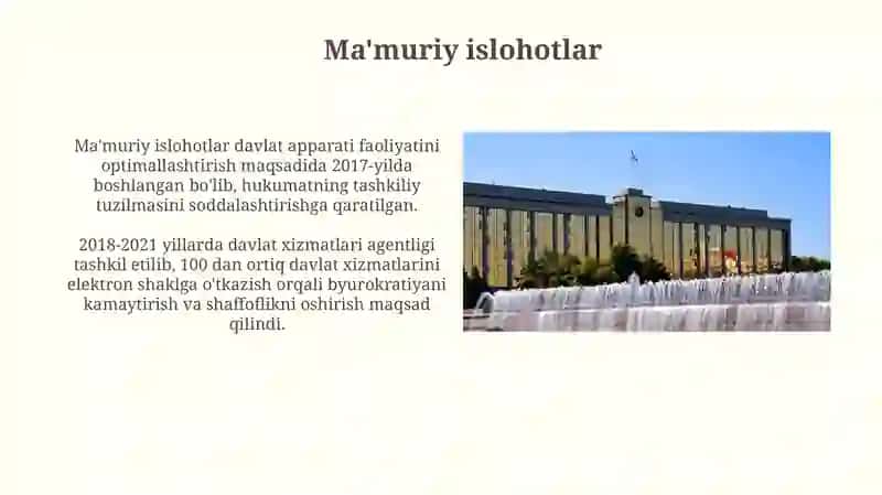 Mustaqillik Yillarida Davlat Boshqaruvi Islohotlarining Asosiy Yo'nalishlari 4