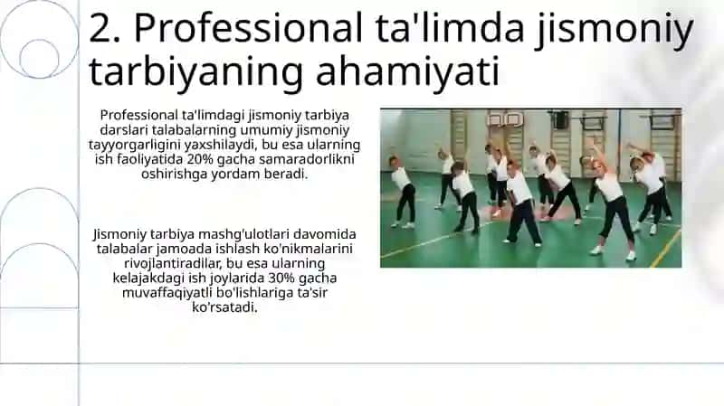 Professional ta'limda jismoniy tarbiya darslari 4