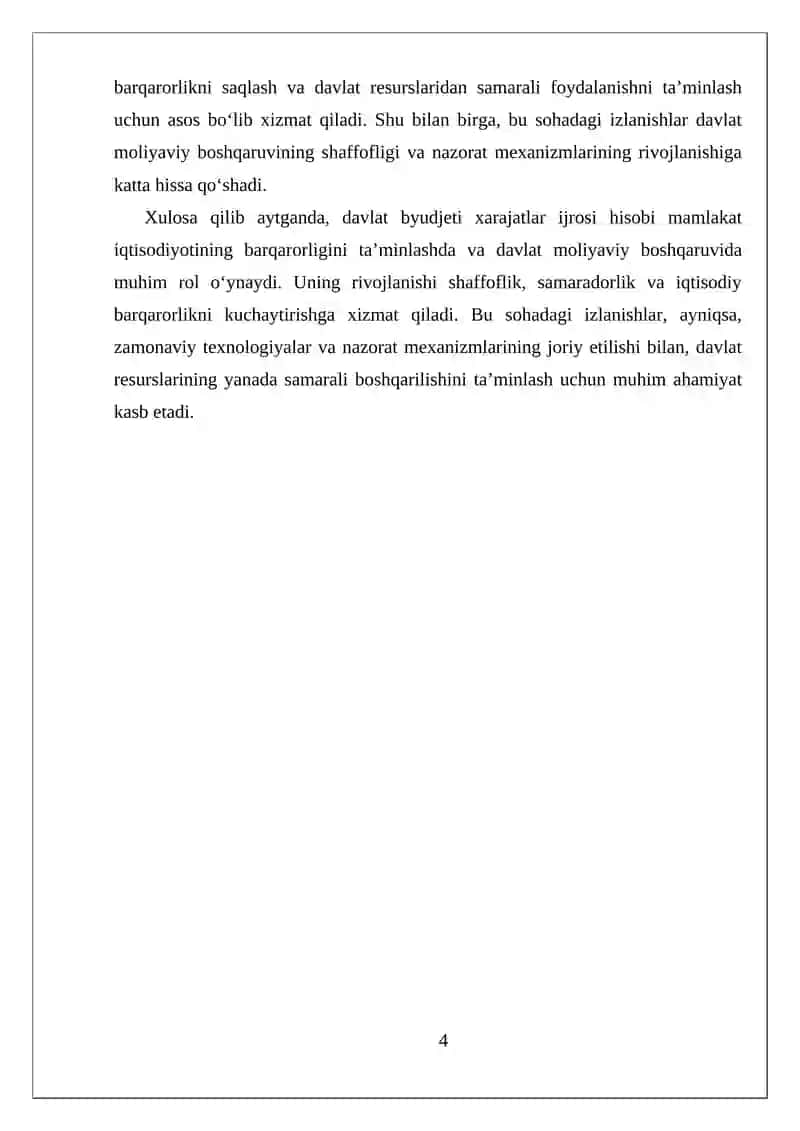 Davlat byudjeti xarajatlar ijrosi hisobi 4