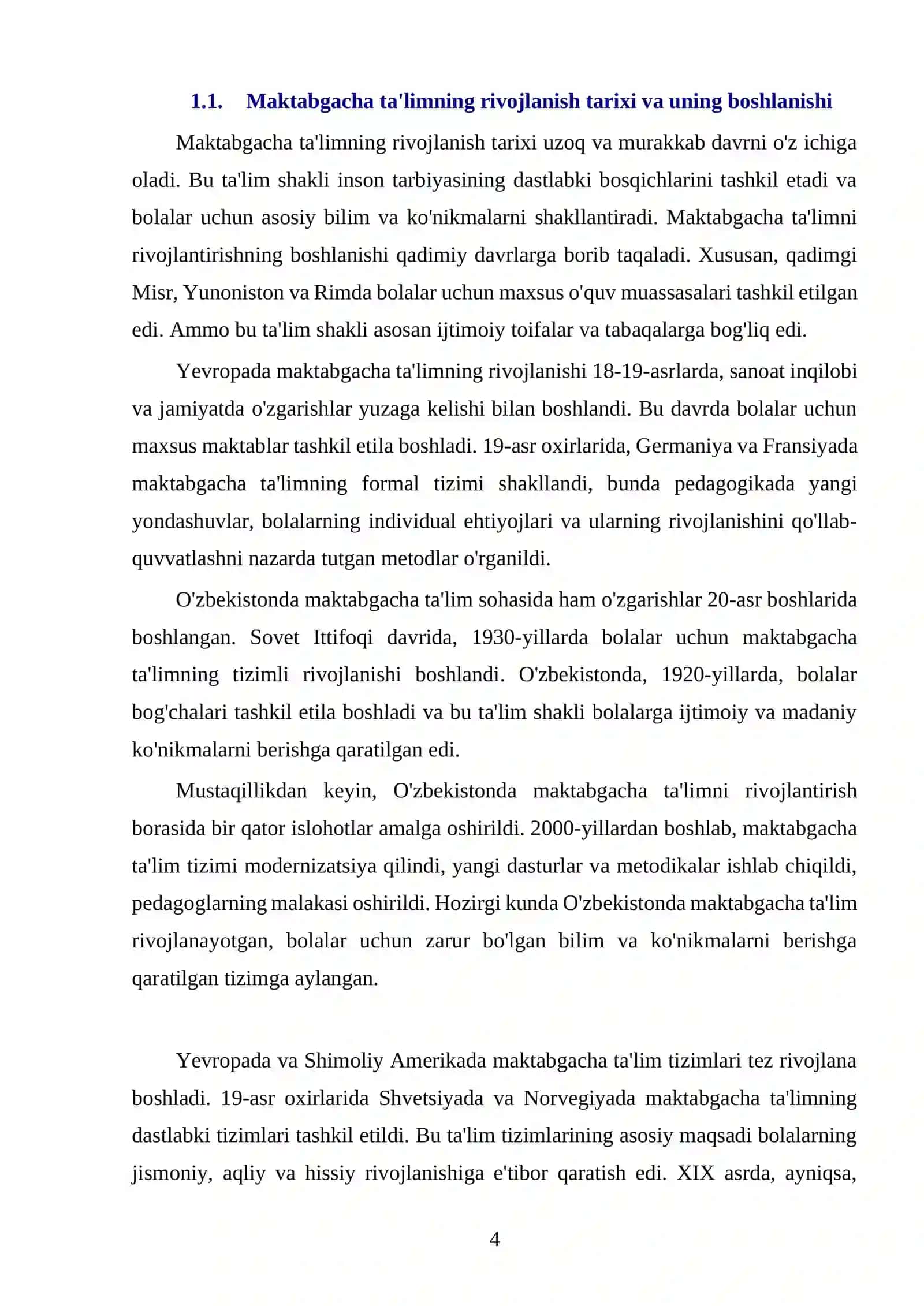 MAKTABGACHA TA'LIM TARIXI 4