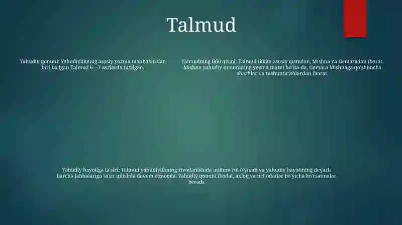 Yahudiylik TaʼLimoti, AnʼAna Va Marosimlari 4