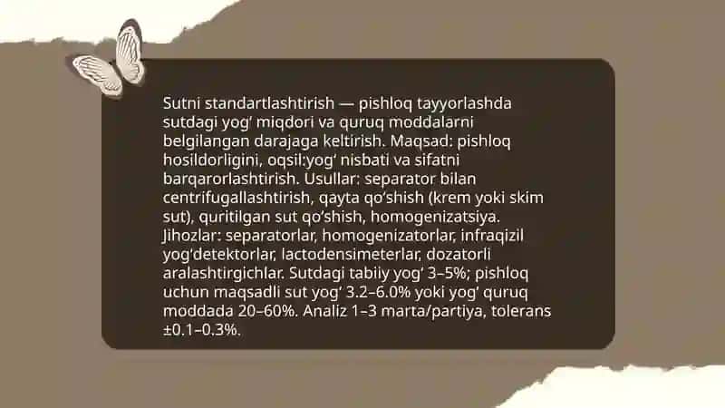 Pishloq tayyorlash texnalogiyasi va mazkur jarayondagi jihozlar bilan tanishish 4