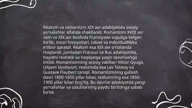 Realizm va romantizm abadiy yo'nalish sifatida 4