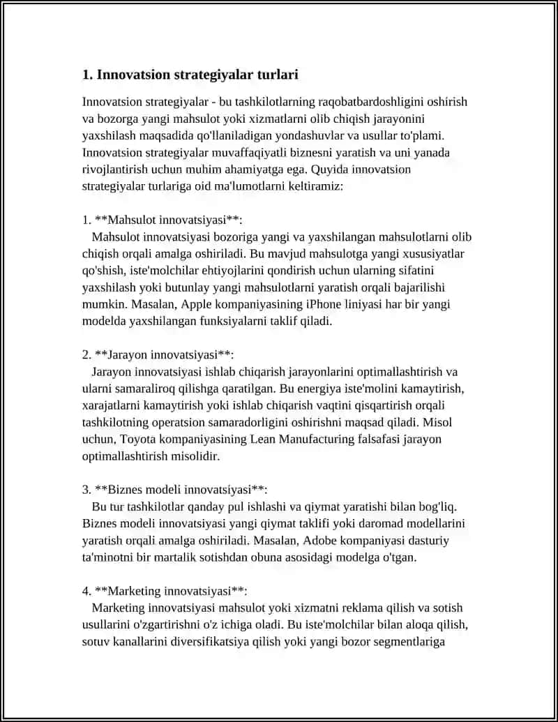 INNOVATSIYA STRATEGIYALARINI ISHLAB CHIQISH YO'LLARI 4