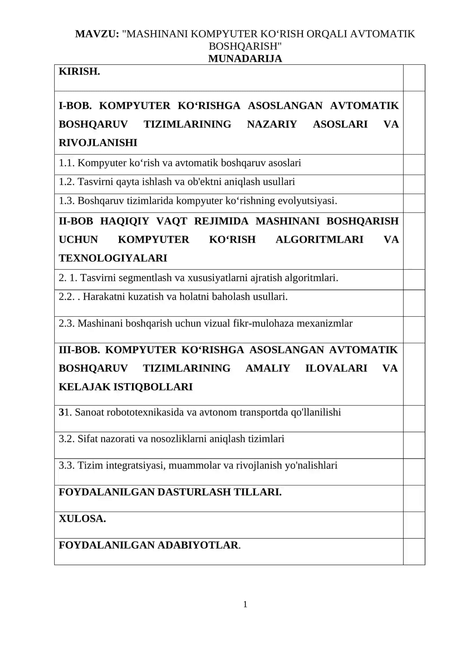 MASHINANI KOMPYUTER KOʻRISH ORQALI AVTOMATIK BOSHQARISH 4