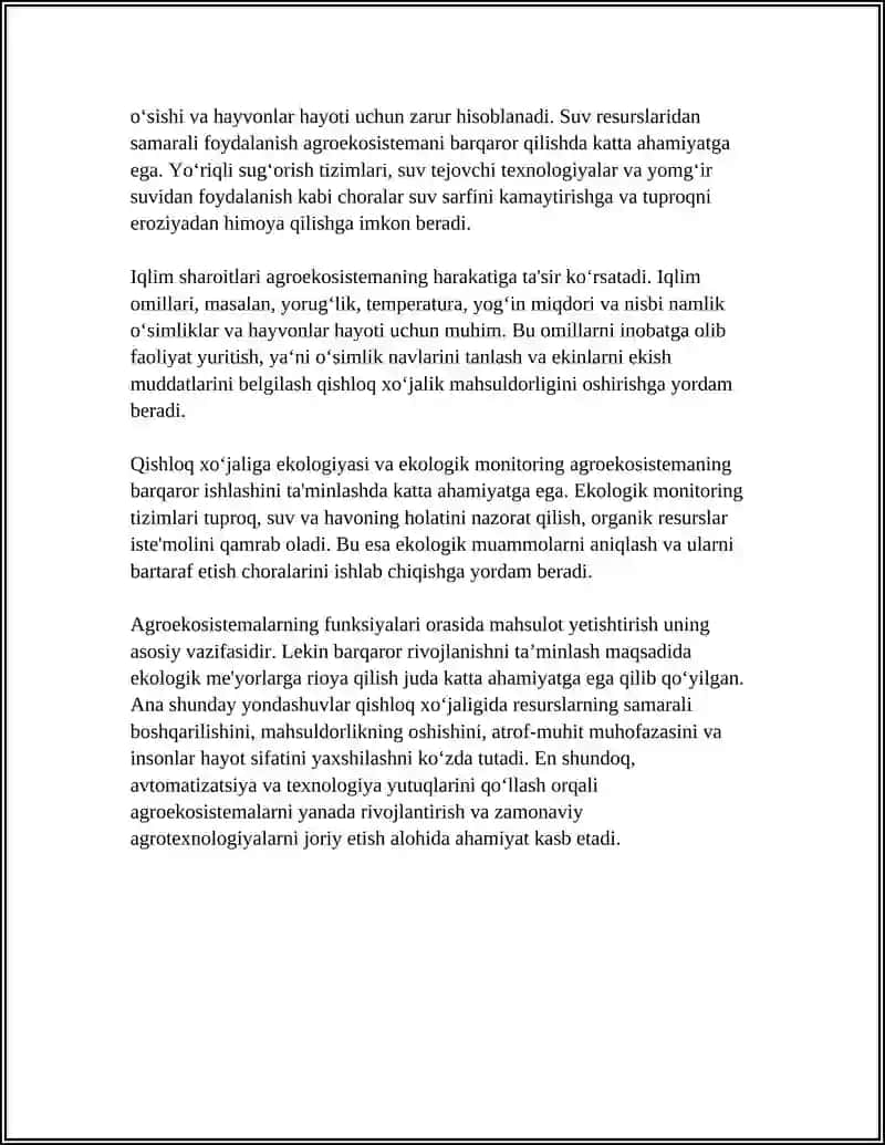 Qishloq xoʻjaligi agroekosistemalarining tuzilishi va funksiyalari 4