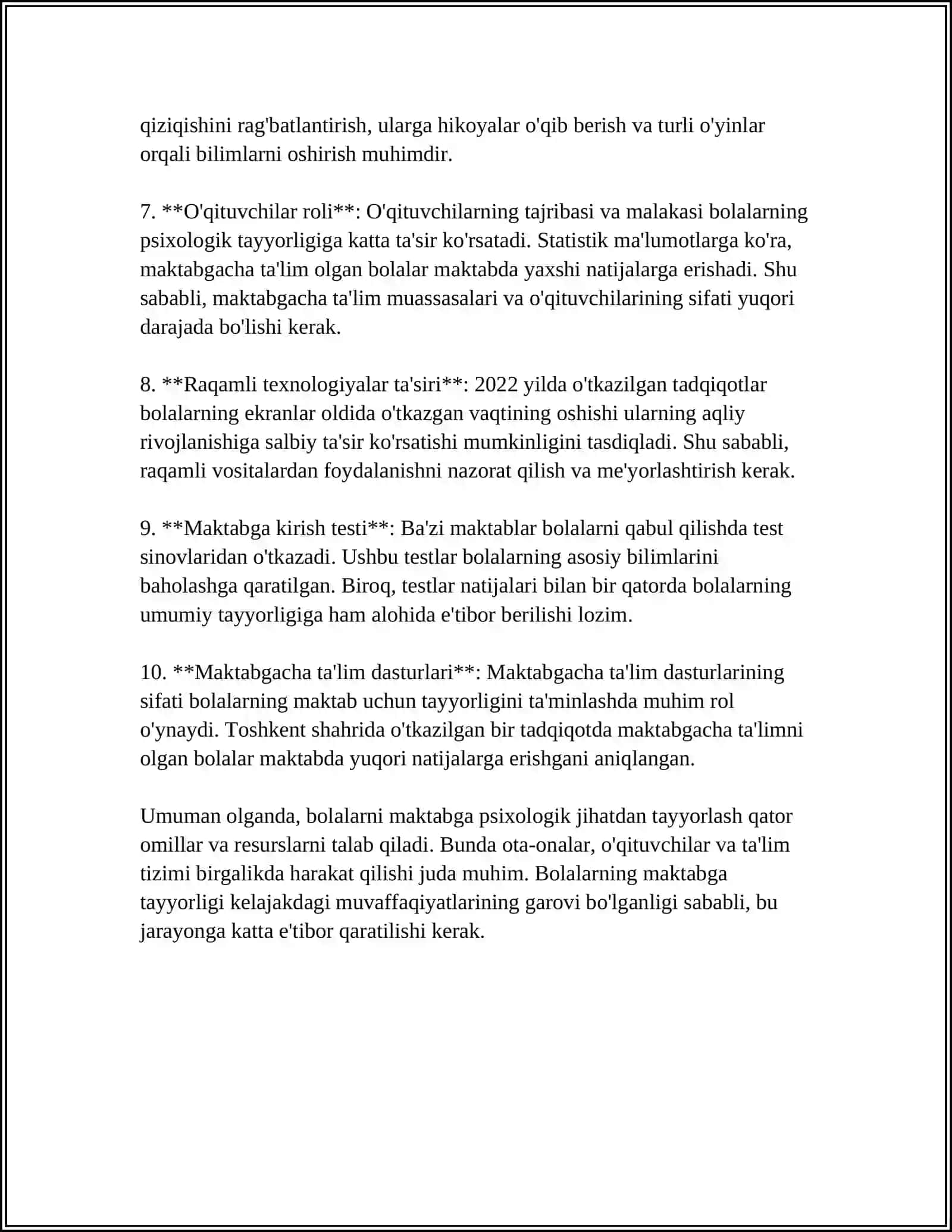 "BOLALARNI MAKTAB TA'LIMIGA TAYYORLASH"FANINING MAQSAD VA VAZIFALARI 4