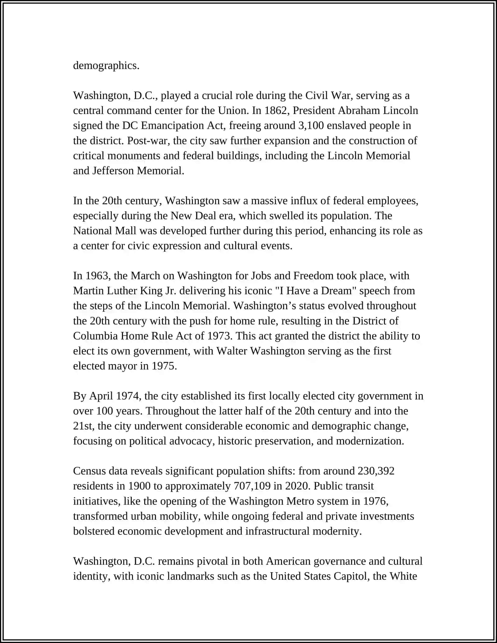 THE WASHINGTON 4