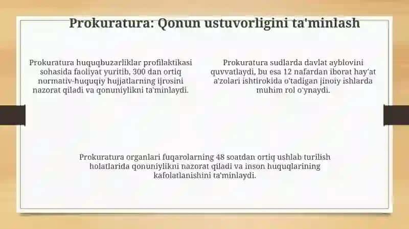 Advokatura. Prokuratura. Moliya, pul va bank tizimi. Mudofaa va xavfsizlik 4