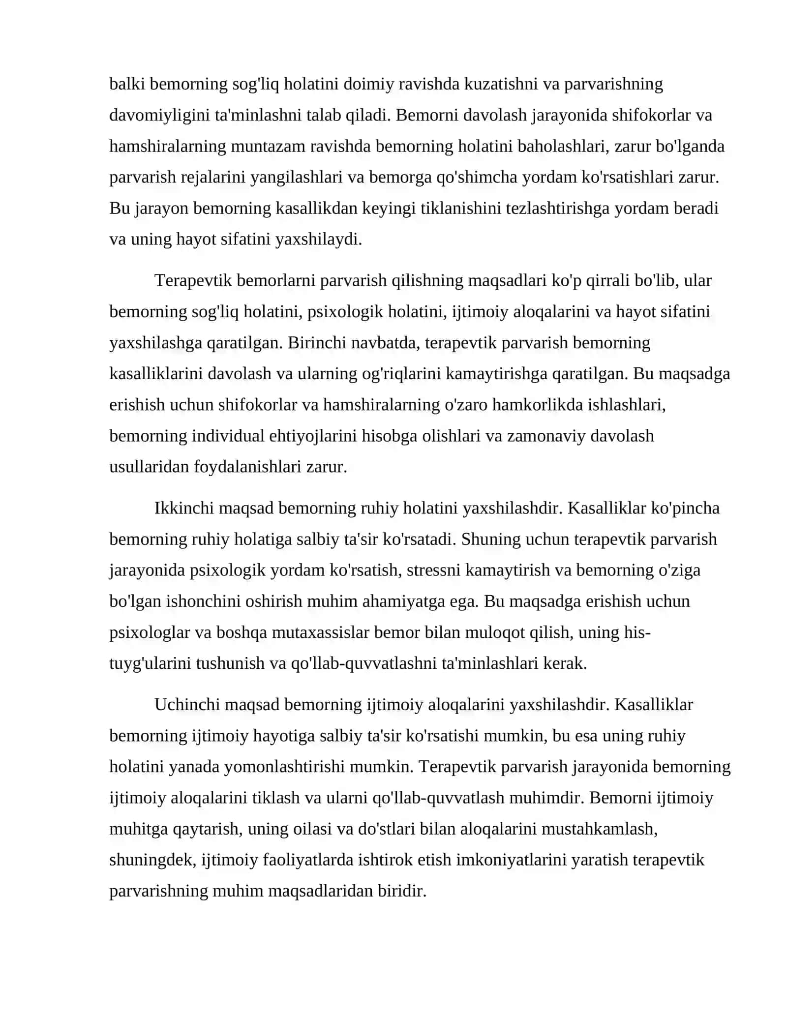 Terapevtik bemorlarni parvariah qilish 4