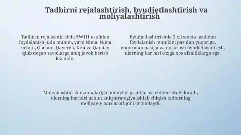 Ommaviy tadbirlar va ularni tashkil etish 4