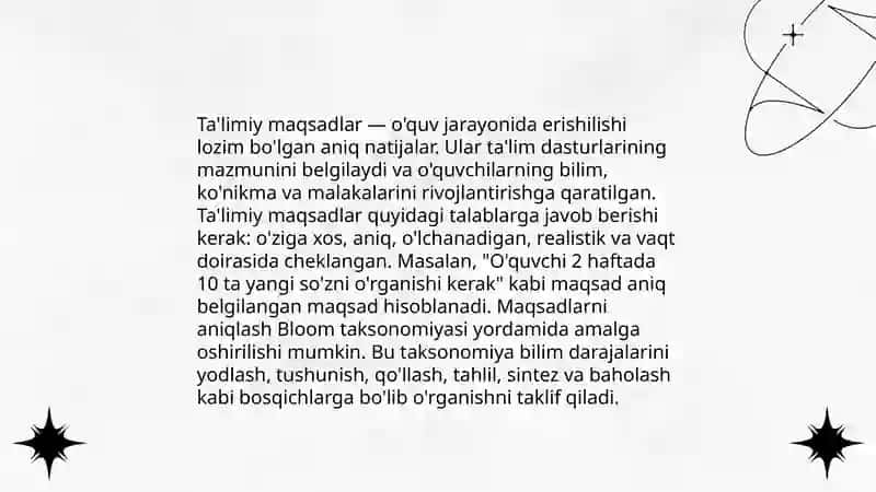 Ta’limiy va nazorat darslarini tashkil etish 4