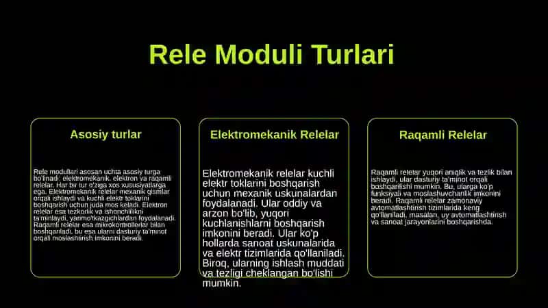 Rele modulini dasturiy boshqarish 4