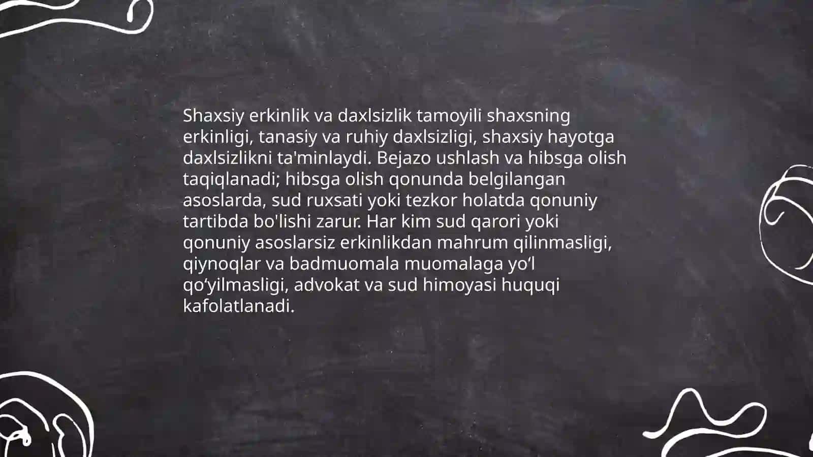 Inson va fuqorolarning asosiy huquqlari va erkinliklari 4