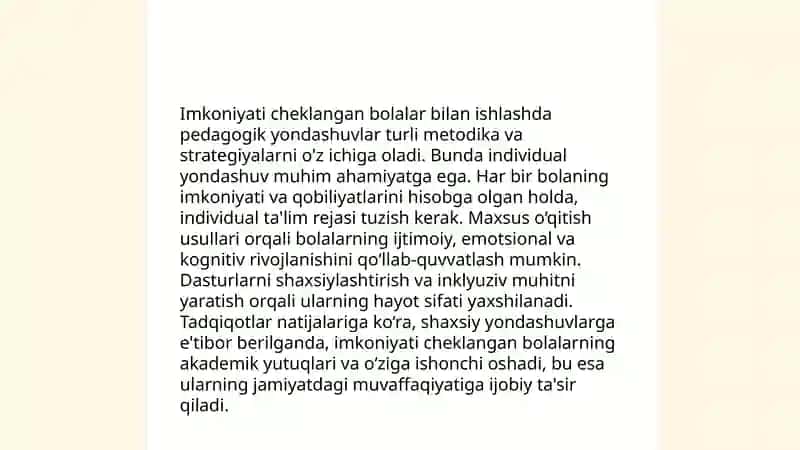 Inklyuziv taʼlim sinflari va boshlangʻich tayanch karreksion sinflarda imkoniyati cheklangan bolalarni oʻqitish boʻyicha pedagogik jarayonni tashkil etish 4
