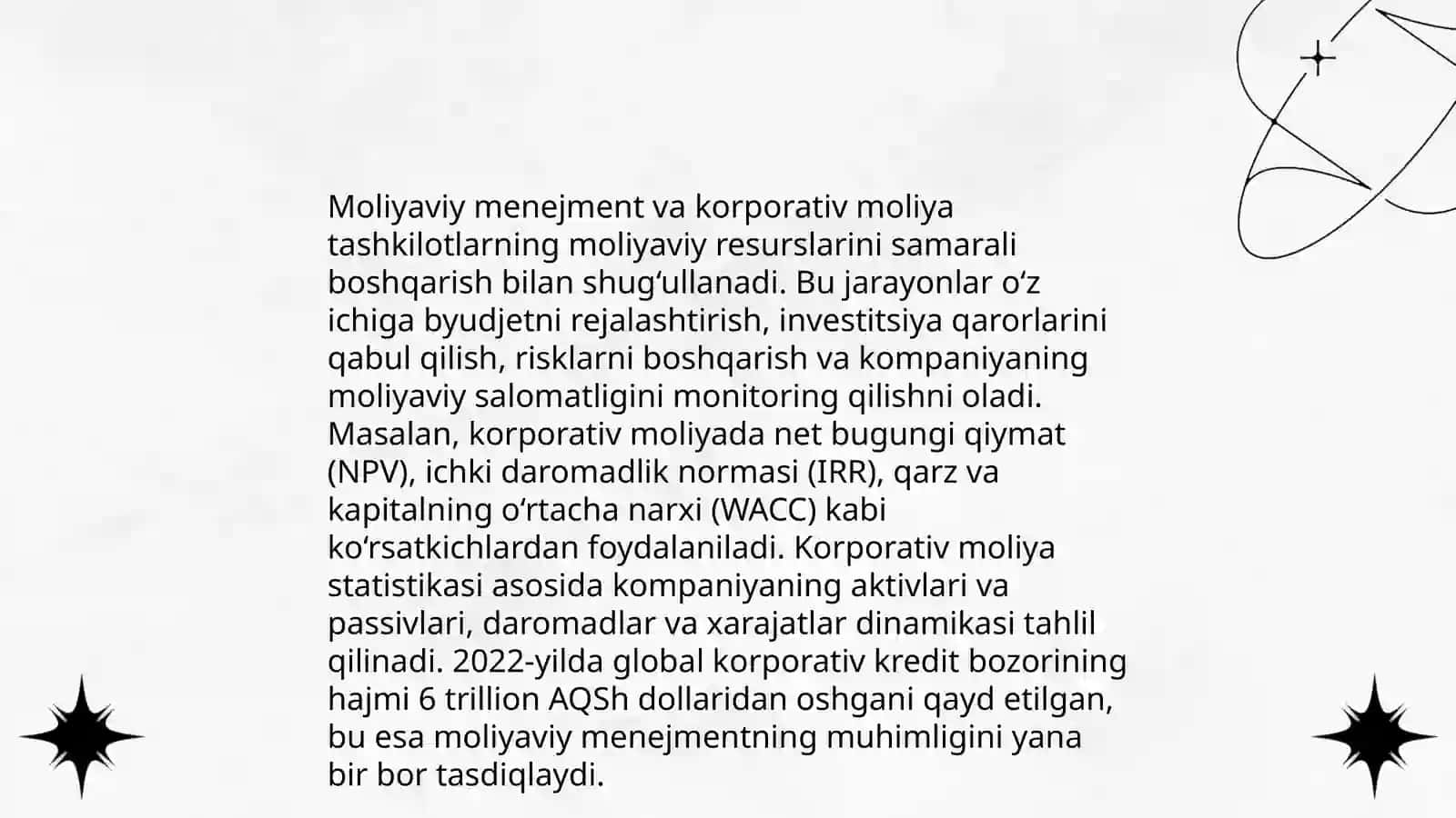 Korporativ moliya va uning mazmun - mohiyati 4