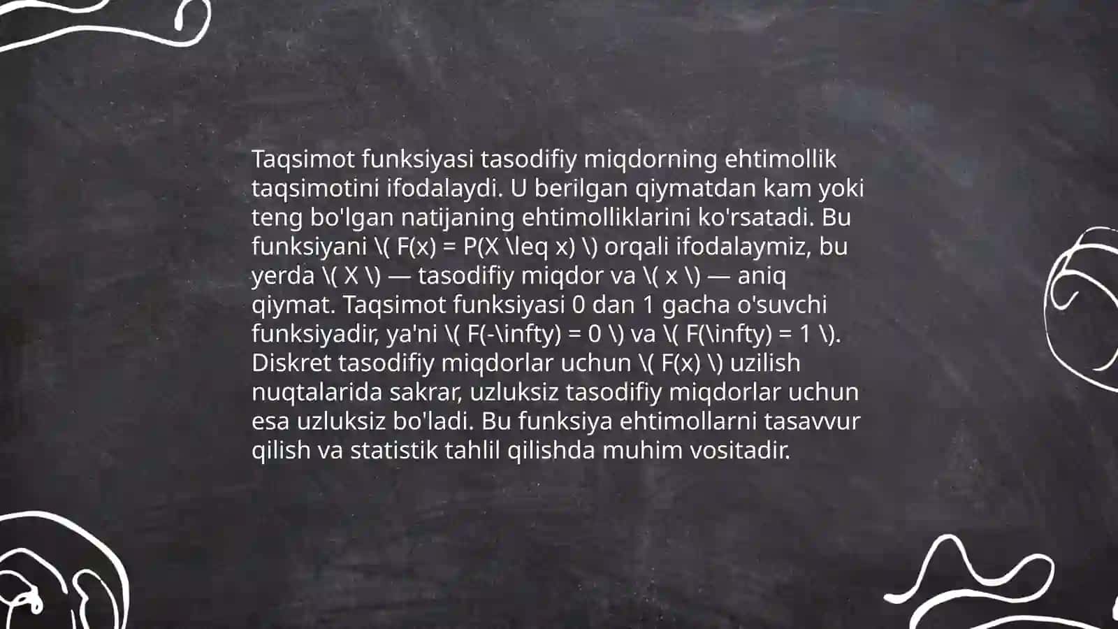 Absalyut uzluksiz tasodifiy miqdorning taqsimot funksiyasi va ehtimoliy taqdimot zichligi 4