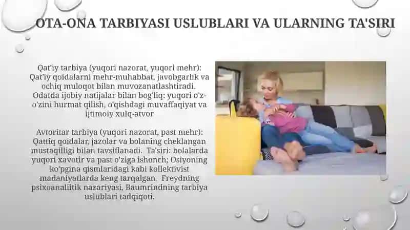 Tarbiyaga ta'sir etuvchi omillar. Tarbiya nazariyasi va tarbiya turlari 4