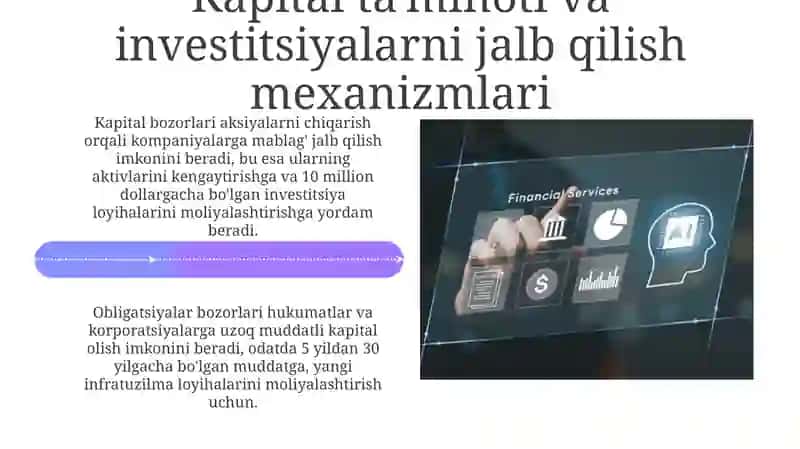 Moliyaviy bozorlarning iqtisodiy tarmoqlar rivojlanishiga ta'siri 4