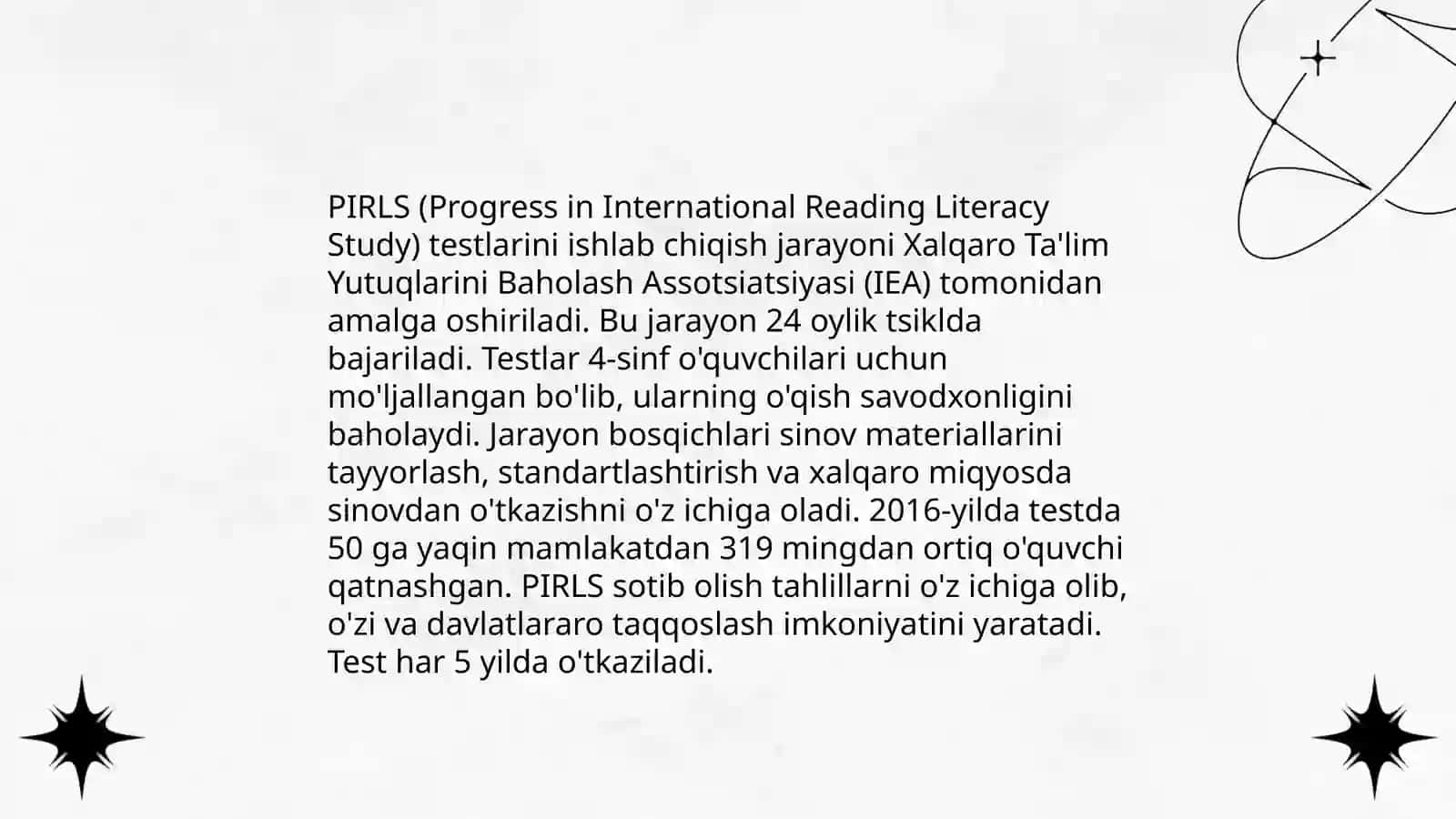 PIRLS xalqaro baholash dasturi 4