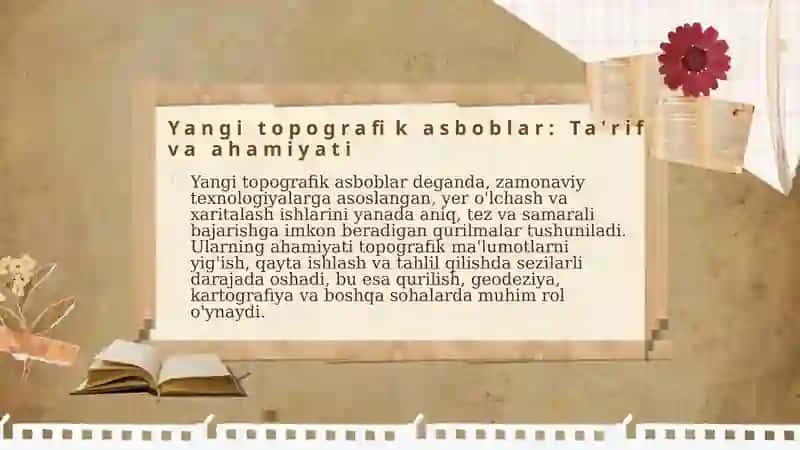Yangi texnologiyalarga  asoslangan asboblardan topografiyada foydalanish 4