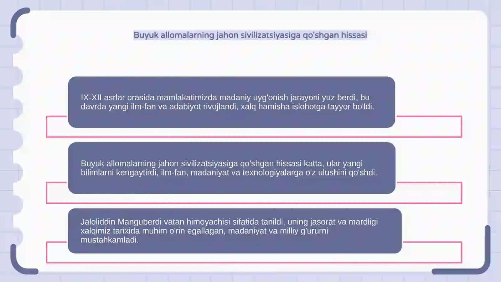 IX-XII asrlarda mamlakatimizda madaniy uyg'onish (Renessans) 4