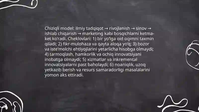 Jaxon iqtisodiyotida innovatsion jarayonlarning bosqichlari va modellari 4