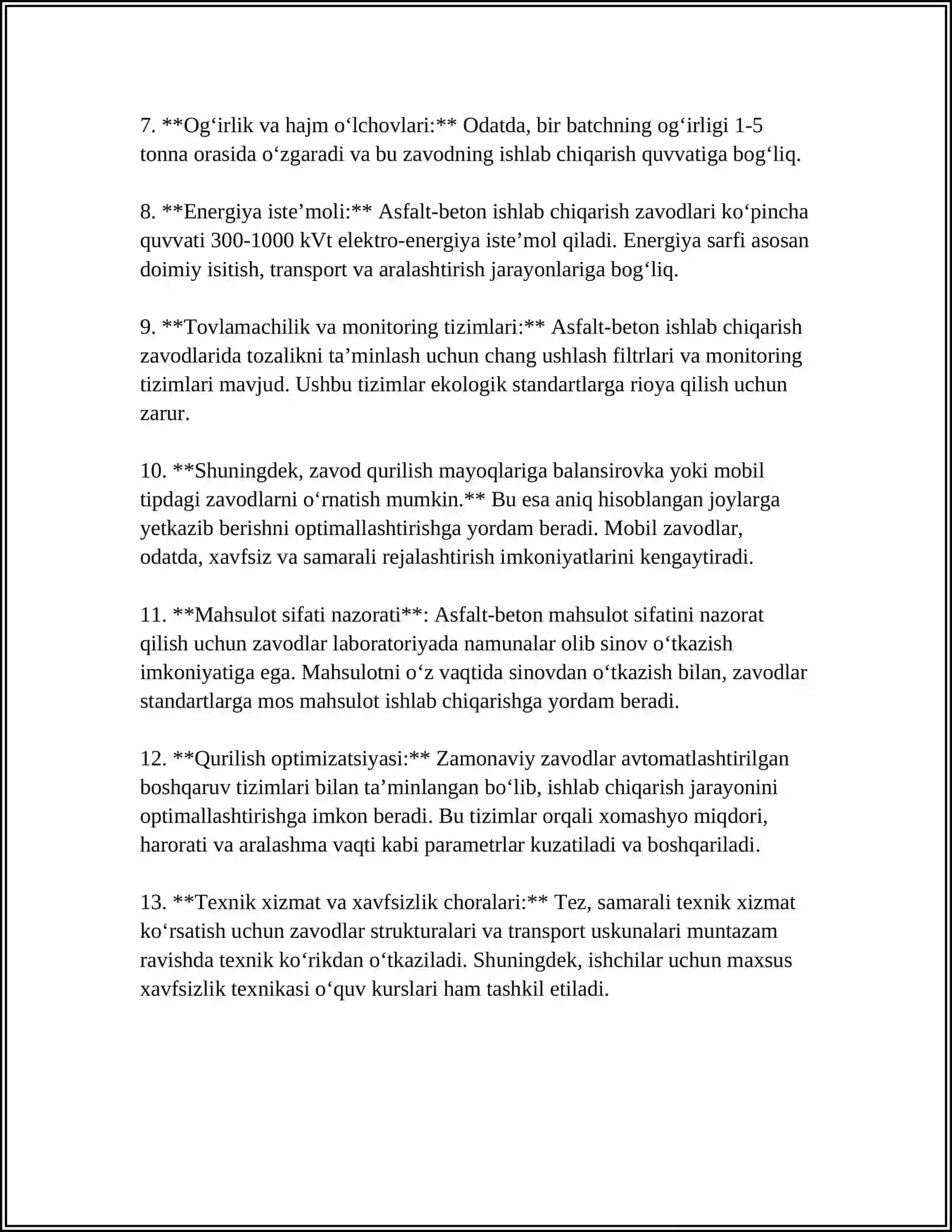ASFALTBETON ISHLAB CHIQARISH VA TAMIRDA QAYTA ISHLASH QURILMALARI 4