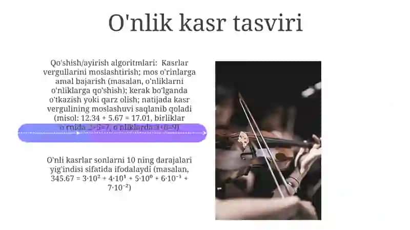O'nlik kasrlar va ular ustida arifmetik amallarni bajarish algoritimi 4