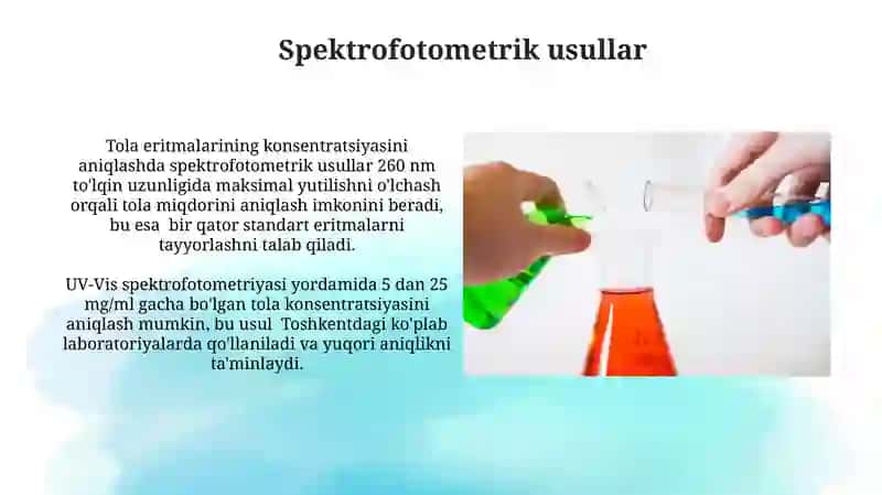 Tola olish eritmalari kontsentratsiyalarini aniqlash usullari 4