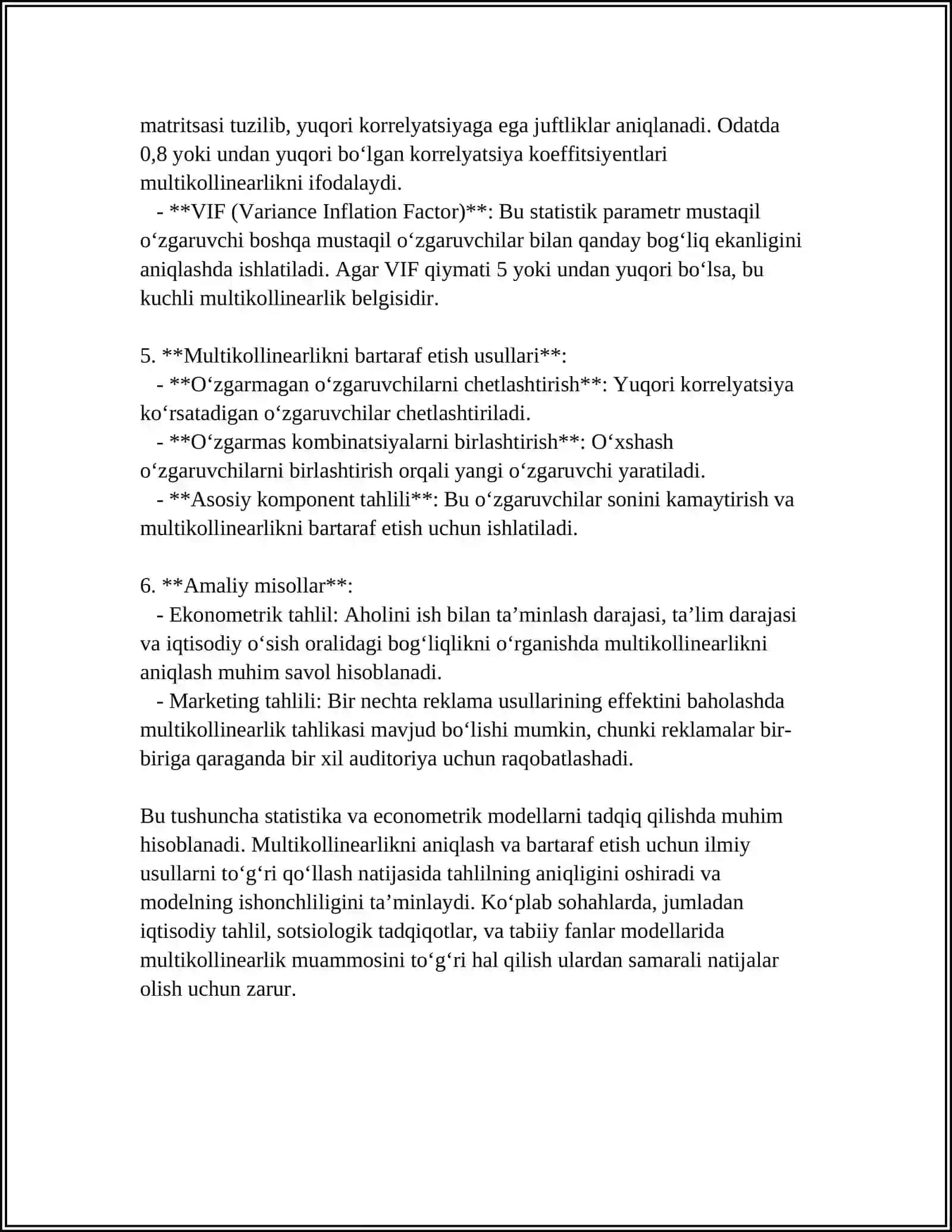 MULTIKOLLENIARLIK VA UNI YO’QOTISH USULLARI 4