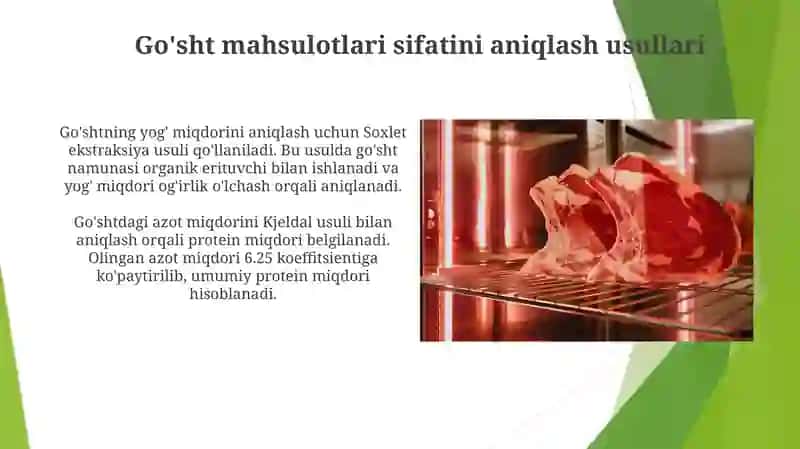 Sut va go'sht mahsulotlarini sifatini aniqlash usullari 4