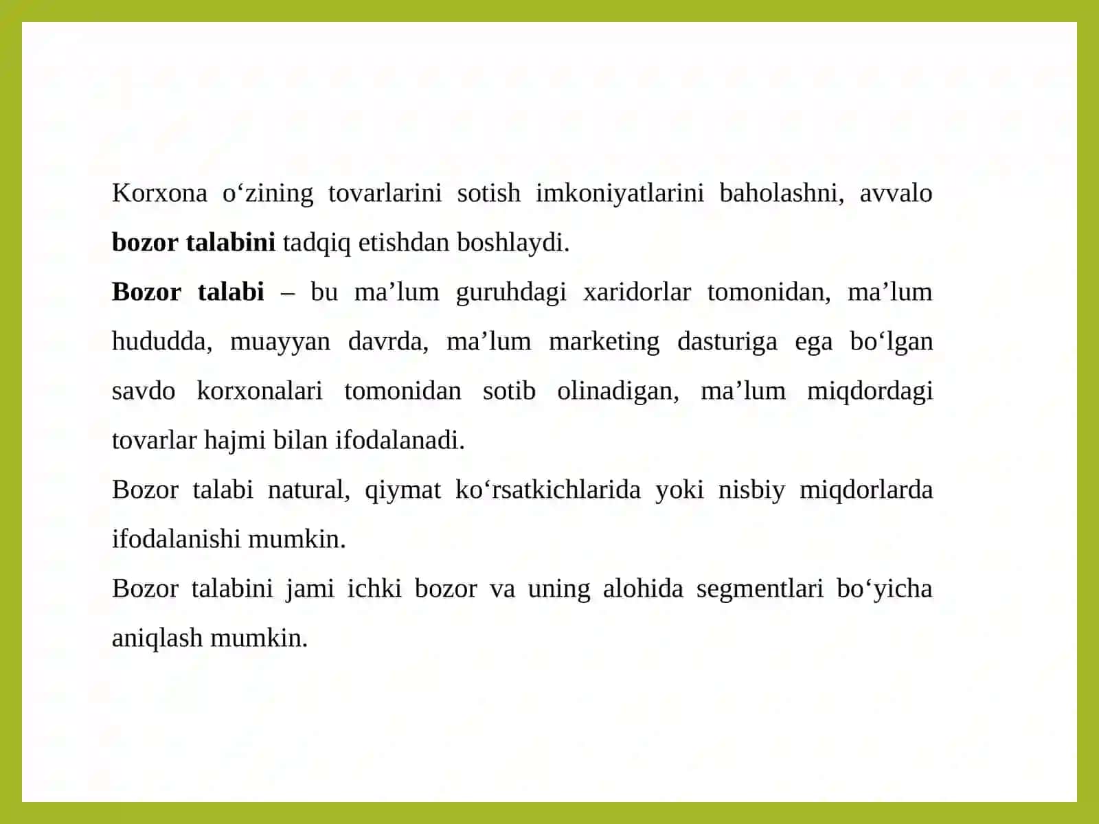 Talabni qondirishni tadqiq etish va proqnoz qilish 4