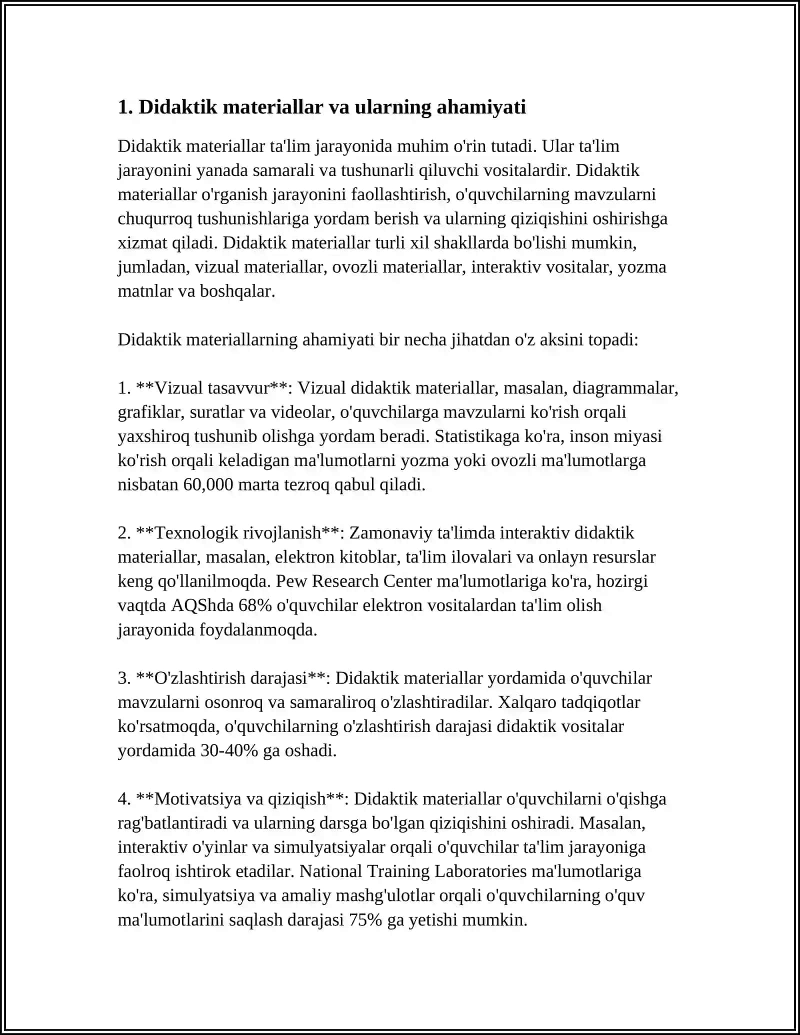 DARLIKDAGI MATNLARNING DIDAKTIK RO"LI 4