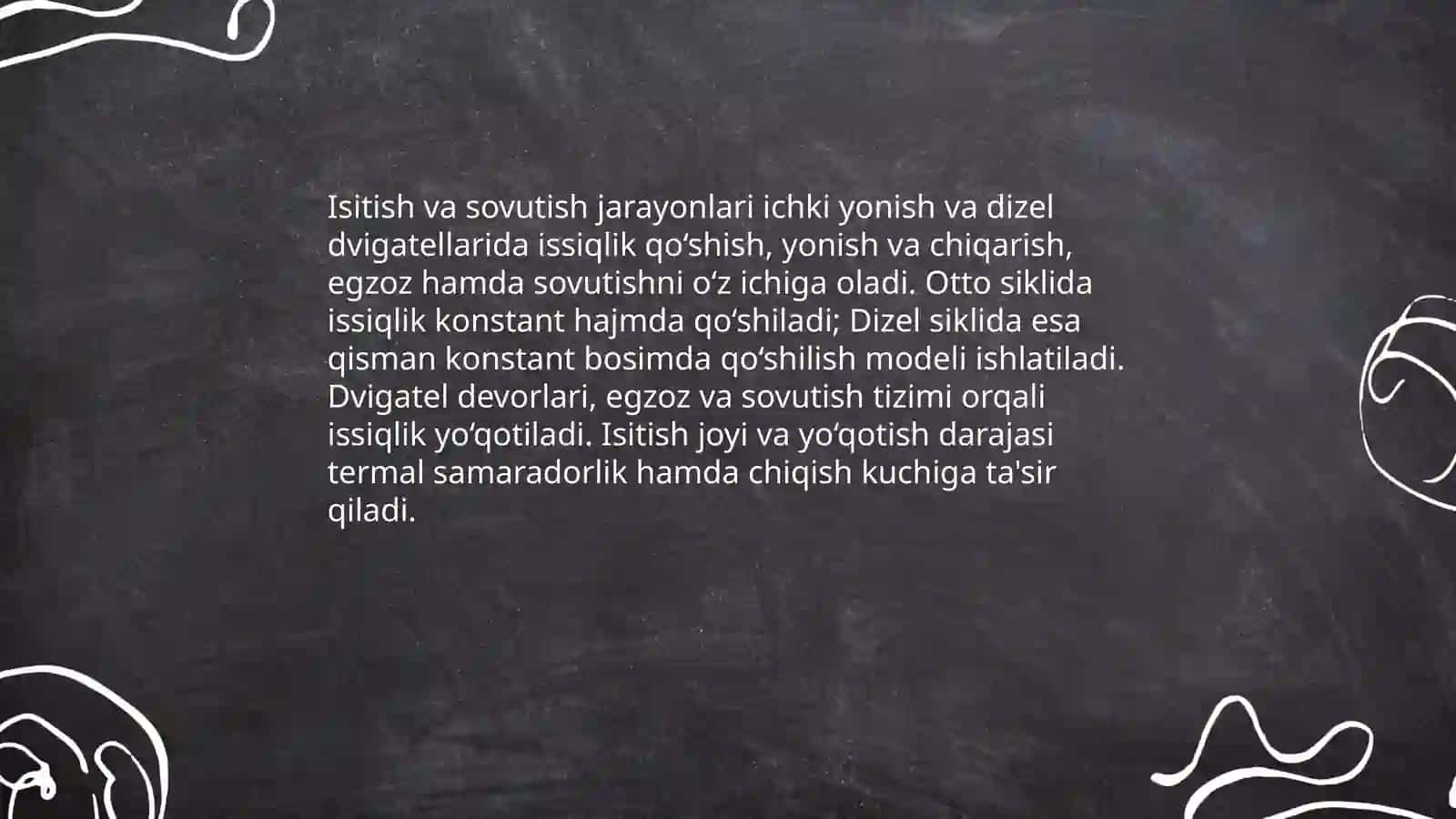 Issiqlik dvigatellari (ICH va disellar) ishining termodinamik asoslari 4